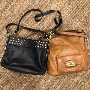 Lot of 2 Coach Leather Bags - Black and Tan